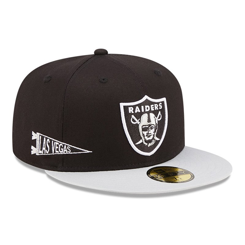 Black New Era Las Vegas Raiders Team City Patch Fitted Cap 59fifty | UODS61879