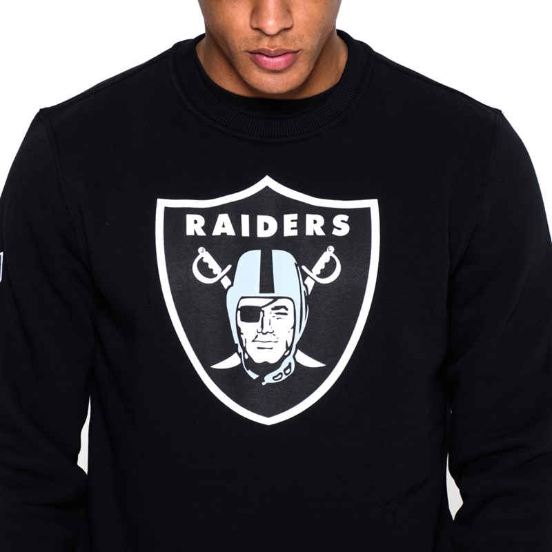 Black New Era Las Vegas Raiders Team Logo Crew Neck Sweatshirt | FNRM87023