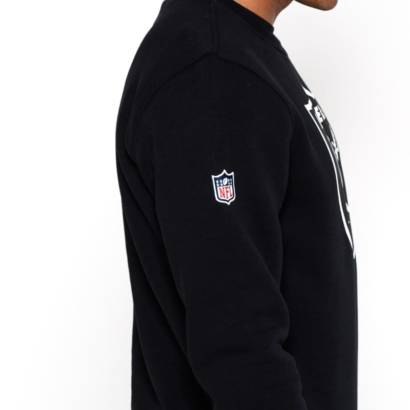 Black New Era Las Vegas Raiders Team Logo Crew Neck Sweatshirt | FNRM87023