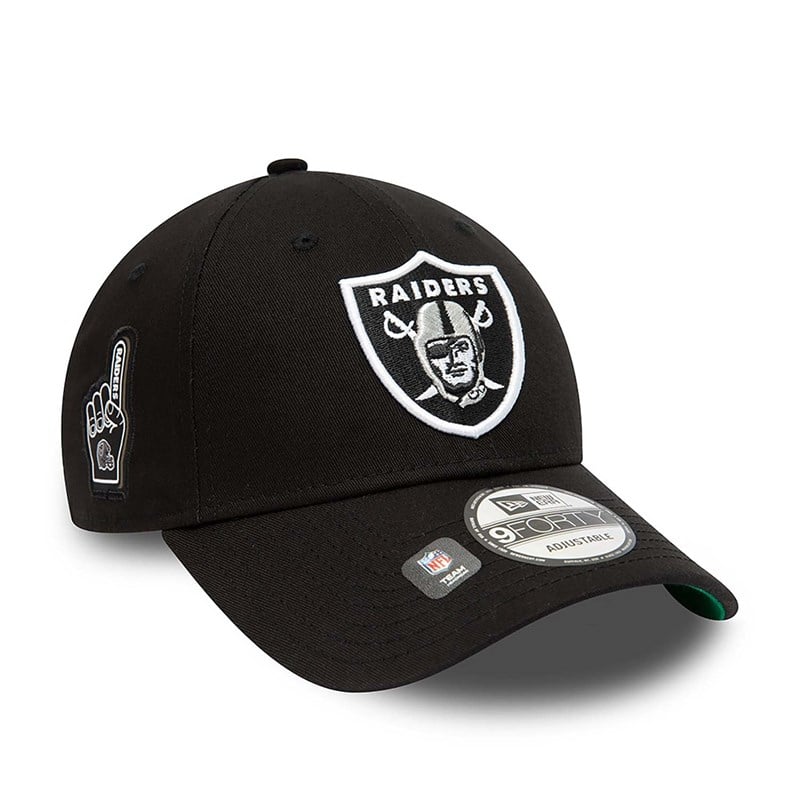 Black New Era Las Vegas Raiders Team Side Patch Adjustable Cap 9forty | BKLG80429