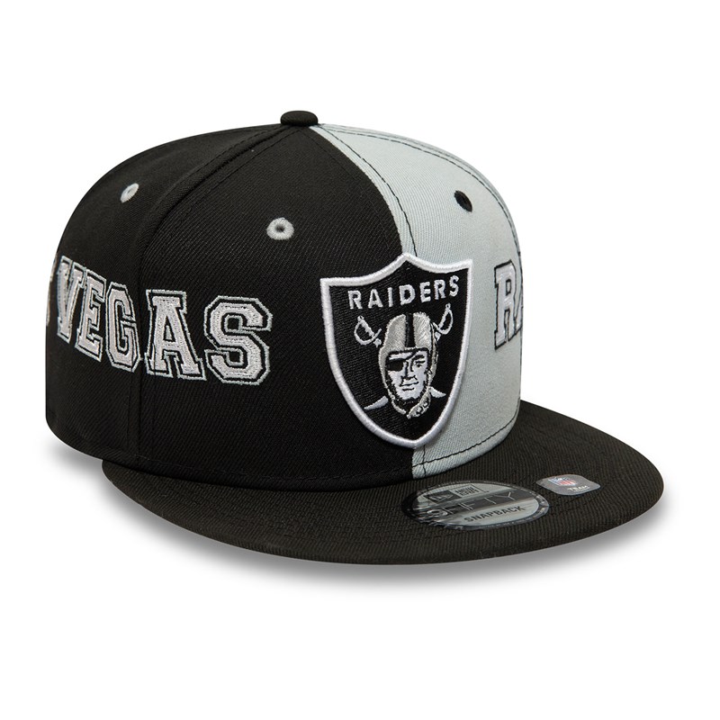 Black New Era Las Vegas Raiders Teamsplit Cap 9fifty | JSDI81752