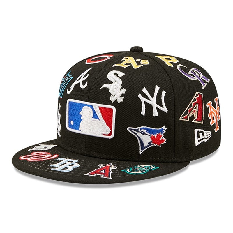 Black New Era MLB Team Logo Fitted Cap 59fifty | IVJL42581