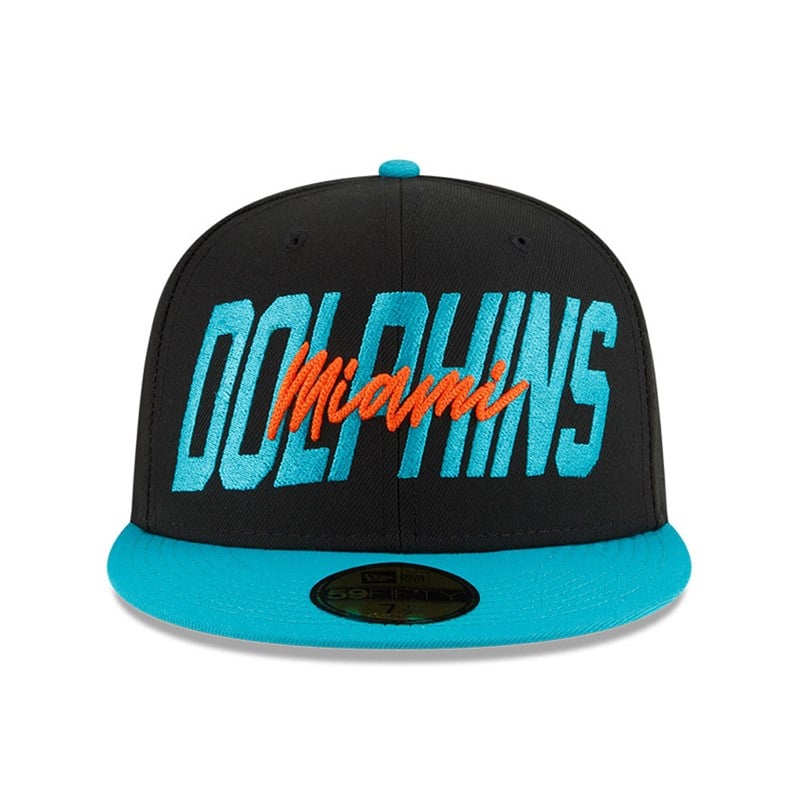 Black New Era Miami Dolphins NFL Draft Fitted Cap 59fifty | CAVP58173