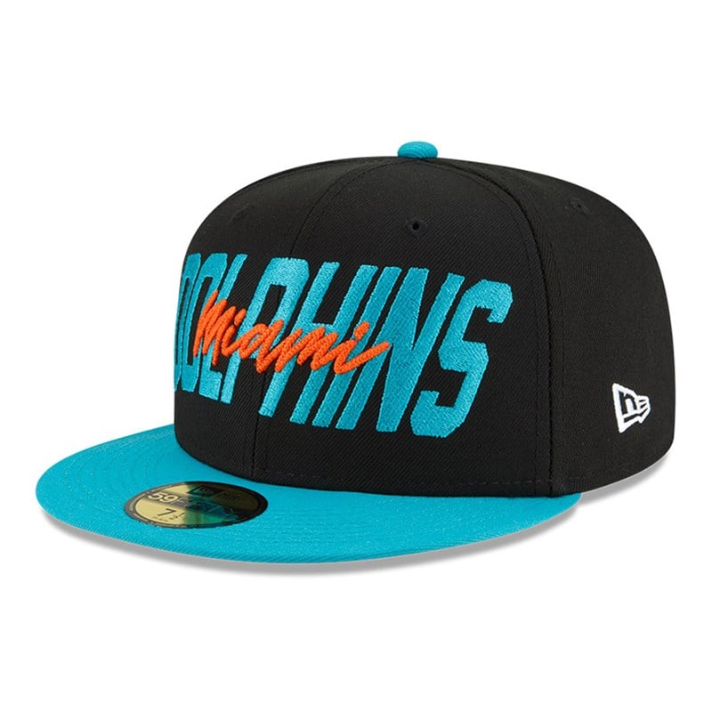 Black New Era Miami Dolphins NFL Draft Fitted Cap 59fifty | CAVP58173