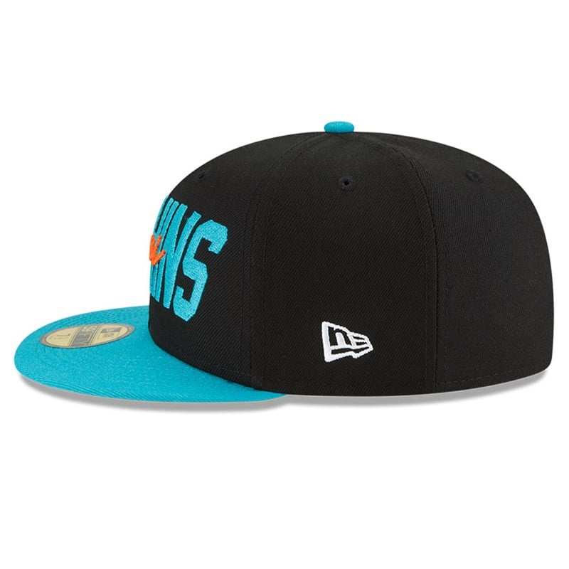 Black New Era Miami Dolphins NFL Draft Fitted Cap 59fifty | CAVP58173