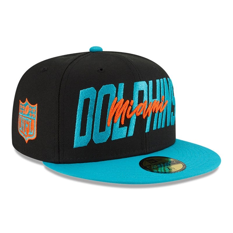 Black New Era Miami Dolphins NFL Draft Fitted Cap 59fifty | CAVP58173