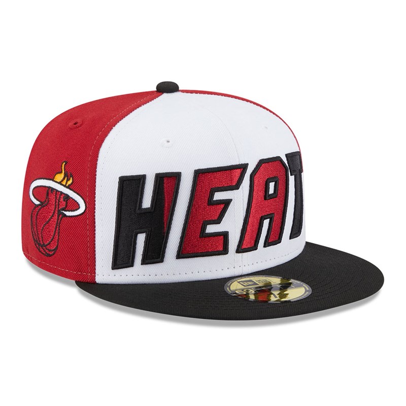 Black New Era Miami Heat NBA Back Half Fitted Cap 59fifty | VTSH95074