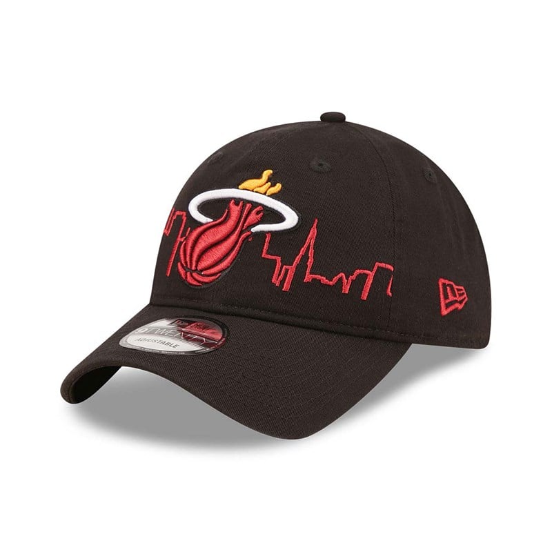 Black New Era Miami Heat NBA Tip Off 2022 Adjustable Cap 9twenty | AUNF14763