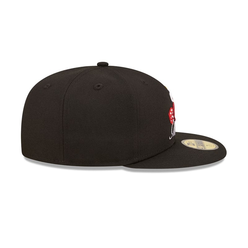 Black New Era Miami Heat Roller Fitted Cap 59fifty | TLHU73946