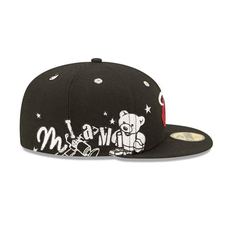 Black New Era Miami Heat Teddy Fitted Cap 59fifty | WSOI17649