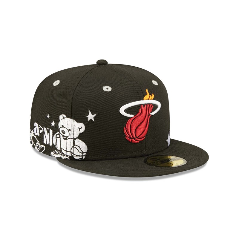 Black New Era Miami Heat Teddy Fitted Cap 59fifty | WSOI17649