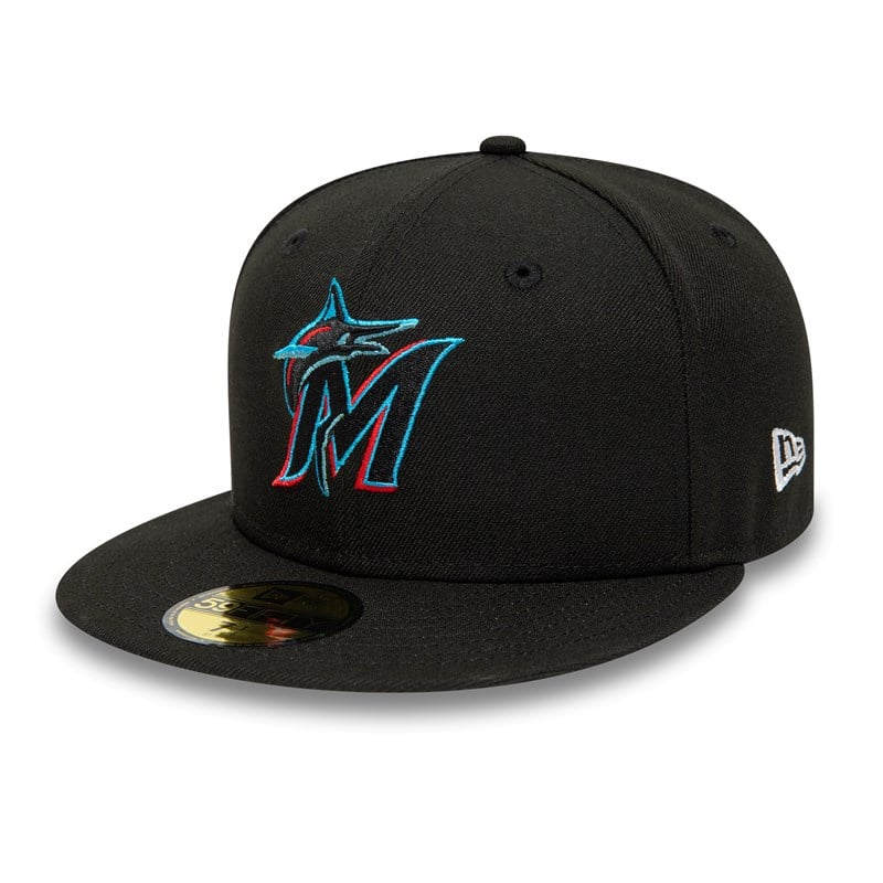 Black New Era Miami Marlins 25th Anniversary Fitted Cap 59fifty | VACR10763