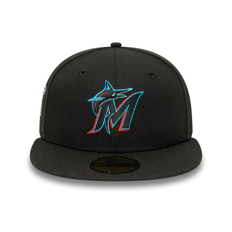 Black New Era Miami Marlins 25th Anniversary Fitted Cap 59fifty | VACR10763