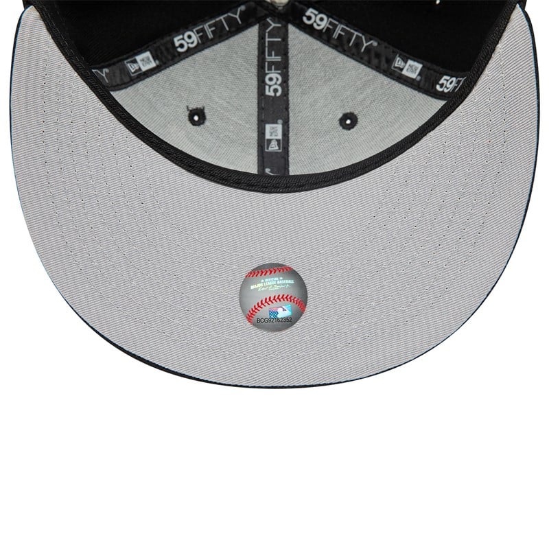 Black New Era Miami Marlins Dual Logo Fitted Cap 59fifty | WQBN89541