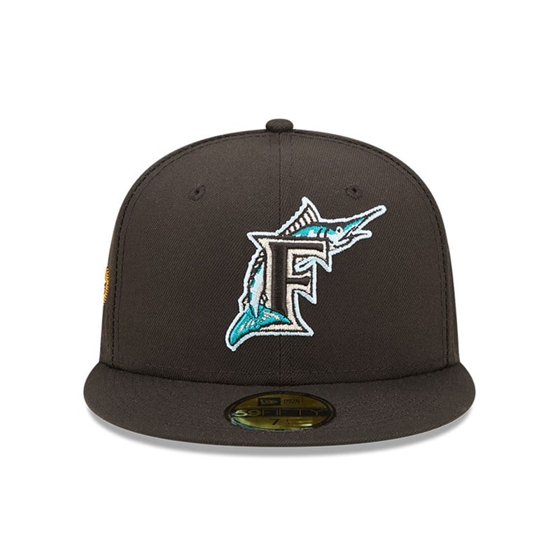 Black New Era Miami Marlins MLB Cloud Fitted Cap 59fifty | ANFT20431