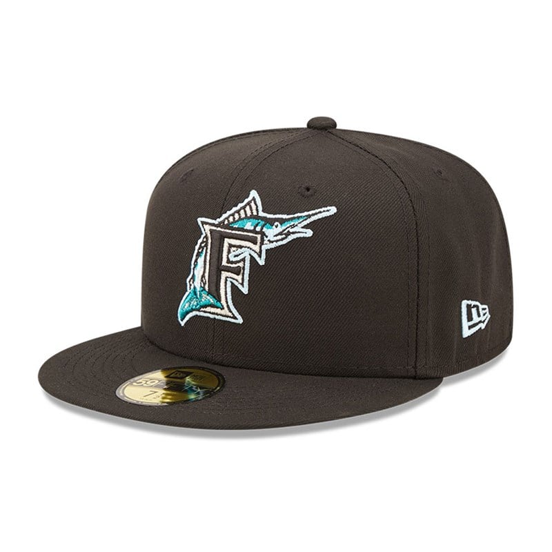 Black New Era Miami Marlins MLB Cloud Fitted Cap 59fifty | ANFT20431