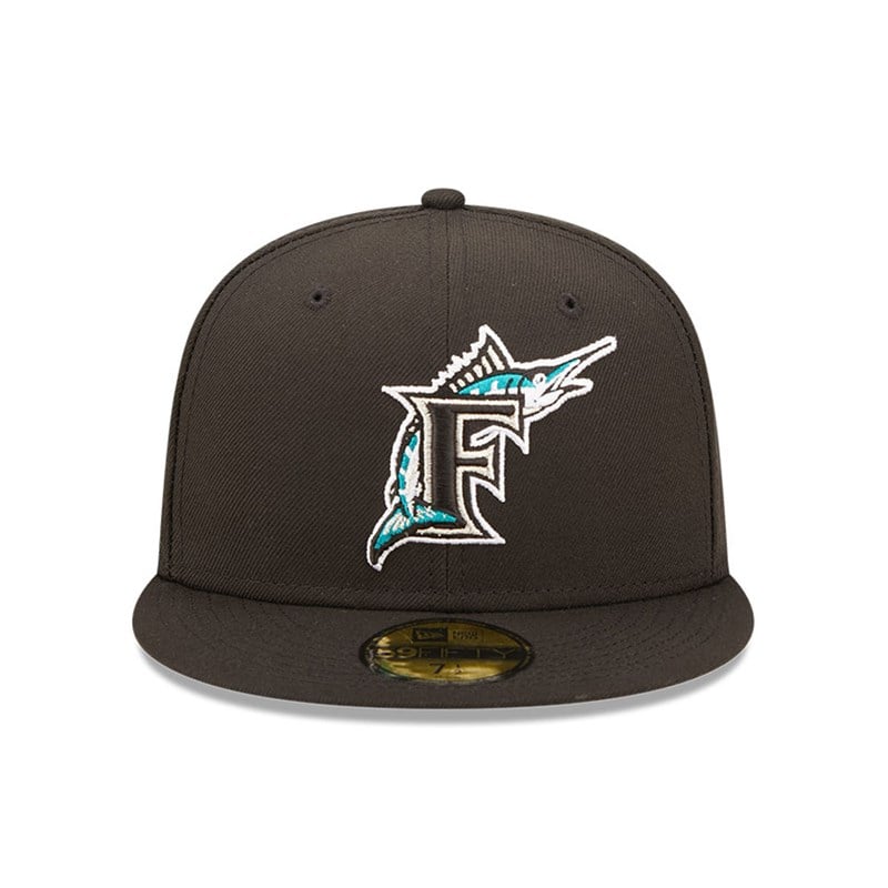 Black New Era Miami Marlins MLB Cloud Fitted Cap 59fifty | IVER76913