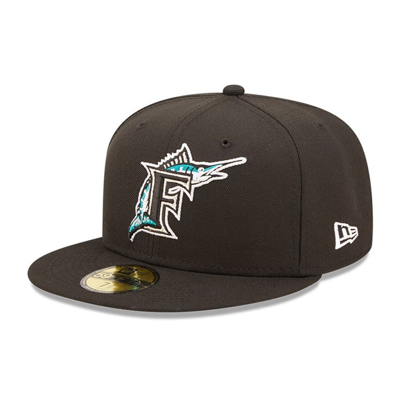 Black New Era Miami Marlins MLB Cloud Fitted Cap 59fifty | IVER76913