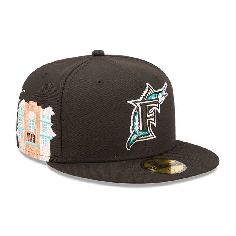 Black New Era Miami Marlins MLB Cloud Fitted Cap 59fifty | IVER76913