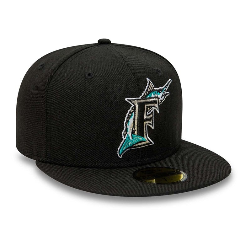 Black New Era Miami Marlins Premium Authentic On Field Game Wool Fitted Cap 59fifty | GVFE16905