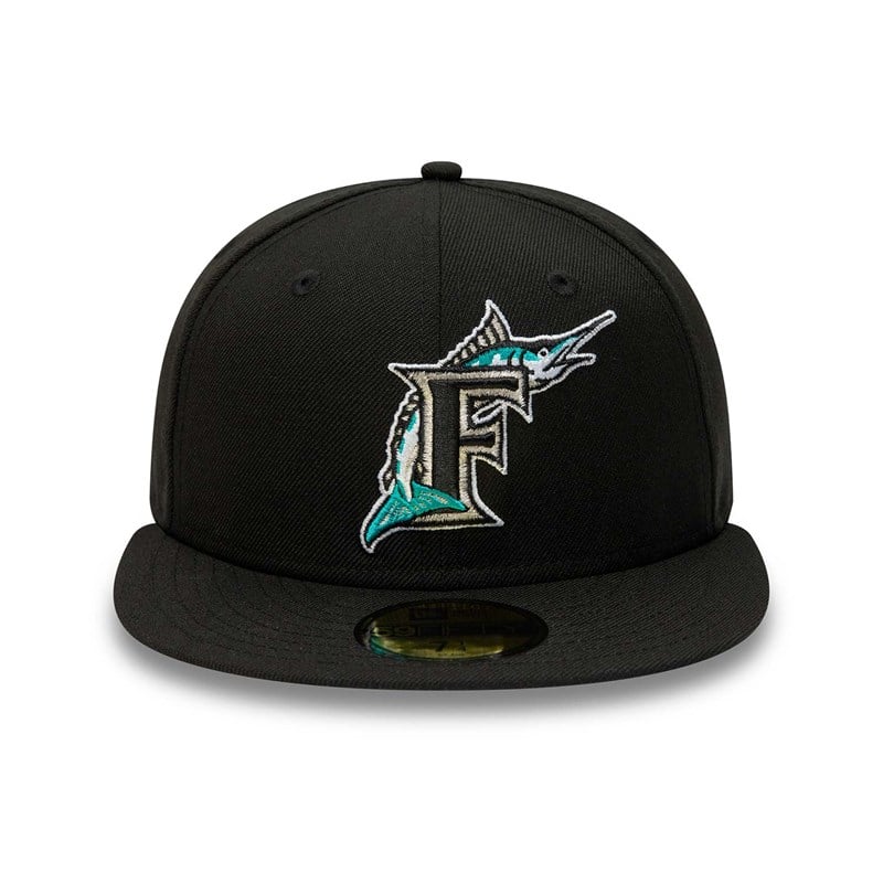 Black New Era Miami Marlins Premium Authentic On Field Game Wool Fitted Cap 59fifty | GVFE16905