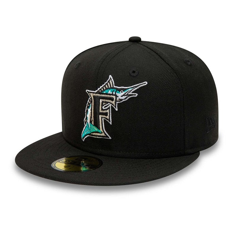 Black New Era Miami Marlins Premium Authentic On Field Game Wool Fitted Cap 59fifty | GVFE16905