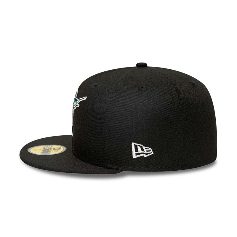 Black New Era Miami Marlins Stateview Fitted Cap 59fifty | FZMG72435