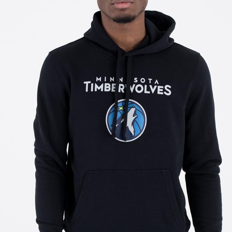 Black New Era Minnesota Timberwolves Team Logo Hoodie | WBQM50624