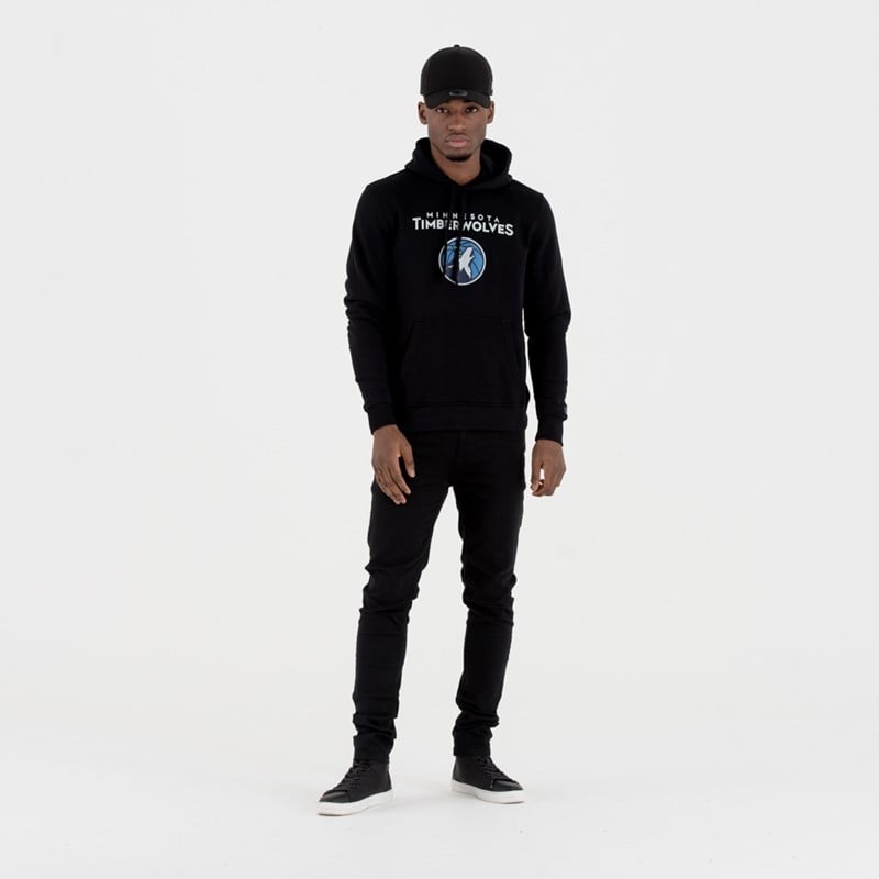 Black New Era Minnesota Timberwolves Team Logo Hoodie | WBQM50624