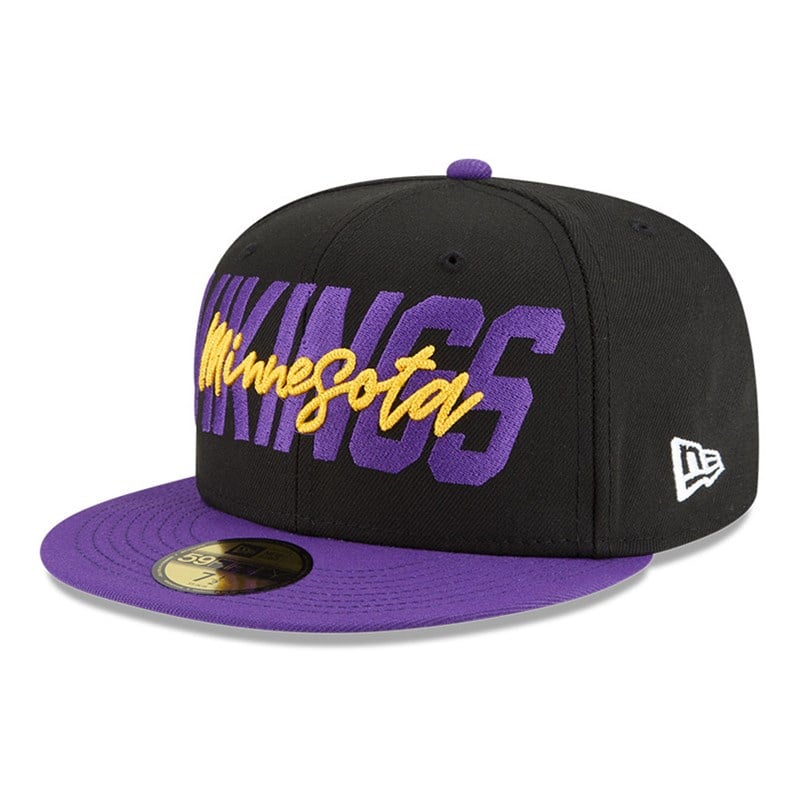 Black New Era Minnesota Vikings NFL Draft Fitted Cap 59fifty | IYVQ64379