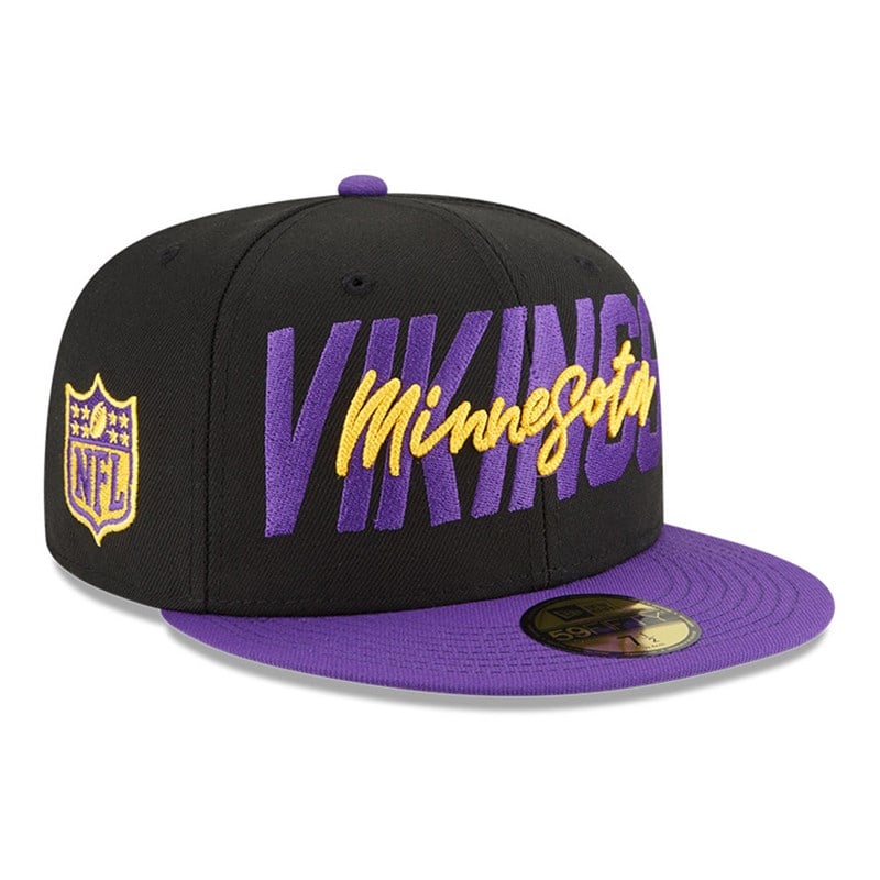 Black New Era Minnesota Vikings NFL Draft Fitted Cap 59fifty | IYVQ64379