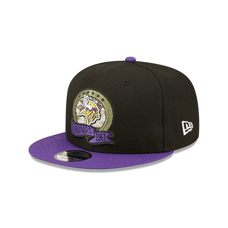 Black New Era Minnesota Vikings NFL Salute To Service Cap 9fifty | FQGN37520