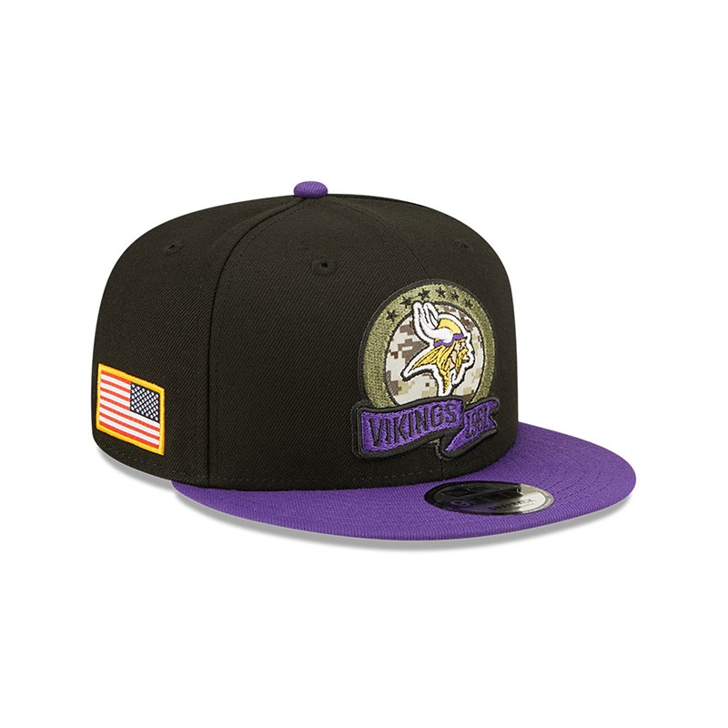 Black New Era Minnesota Vikings NFL Salute To Service Cap 9fifty | FQGN37520