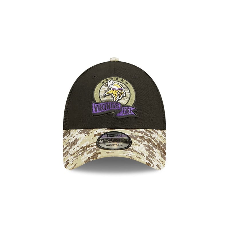 Black New Era Minnesota Vikings NFL Salute To Service Cap Trucker | ZFBA32951