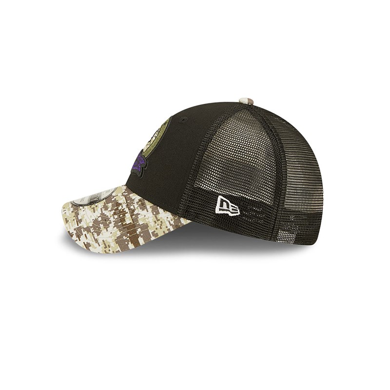 Black New Era Minnesota Vikings NFL Salute To Service Cap Trucker | ZFBA32951