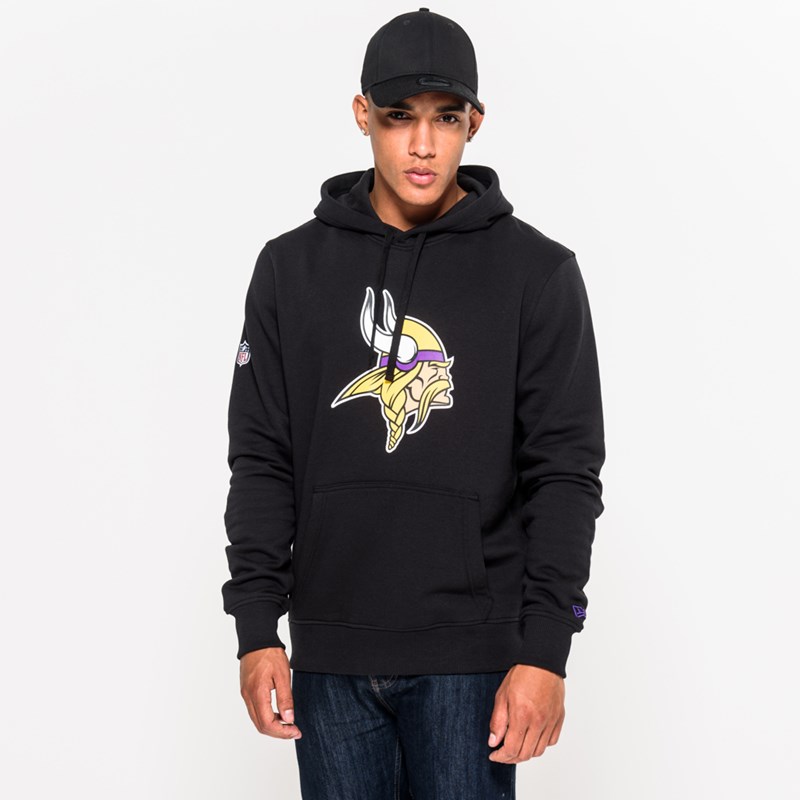 Black New Era Minnesota Vikings Team Logo Hoodie | OBWQ85964