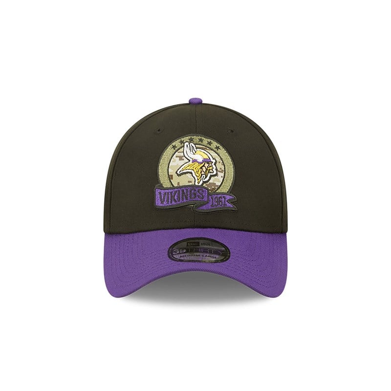 Black New Era Minnestota Vikings NFL Salute To Service Stretch Fit Cap 39thirty | BLDW27465