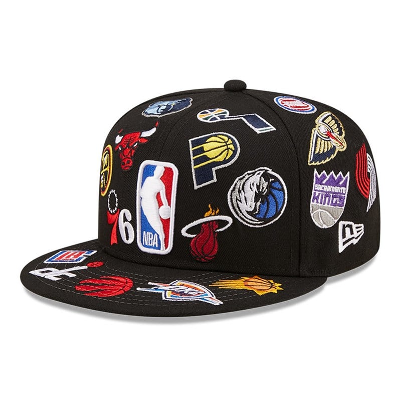 Black New Era NBA Logo Team Logo Fitted Cap 59fifty | UCSH86502