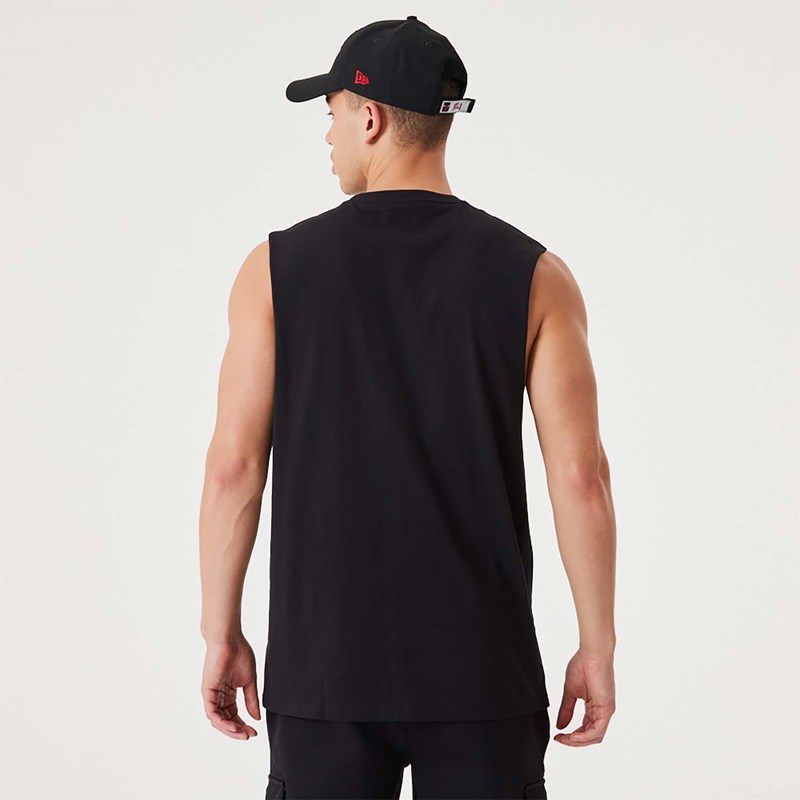 Black New Era NBA Script Essential Tank Top T-Shirt | TMCI93204