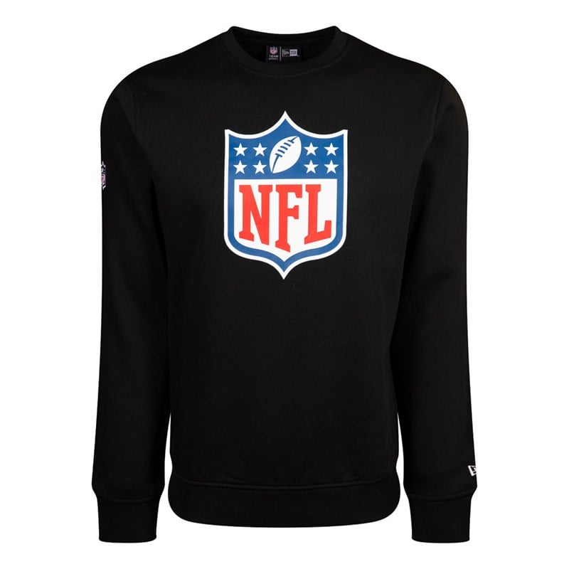 Black New Era NFL Logo Crew Neck Sweatshirt | RJZU10394