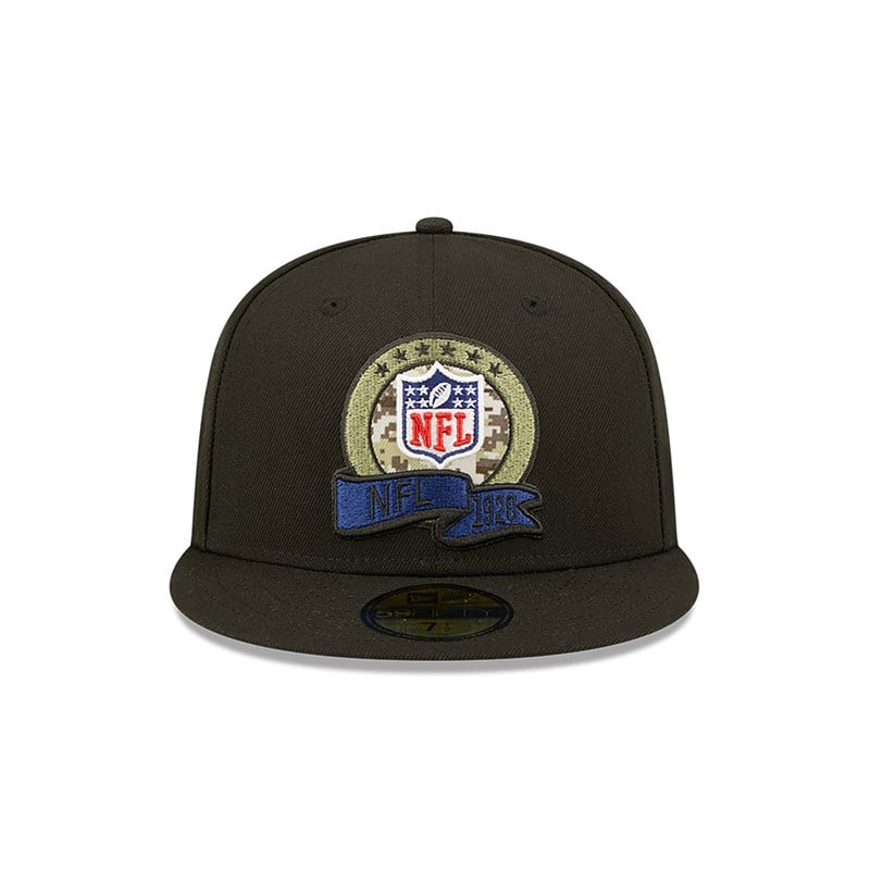 Black New Era NFL Official Logo NFL Salute To Service Fitted Cap 59fifty | OUKI62794