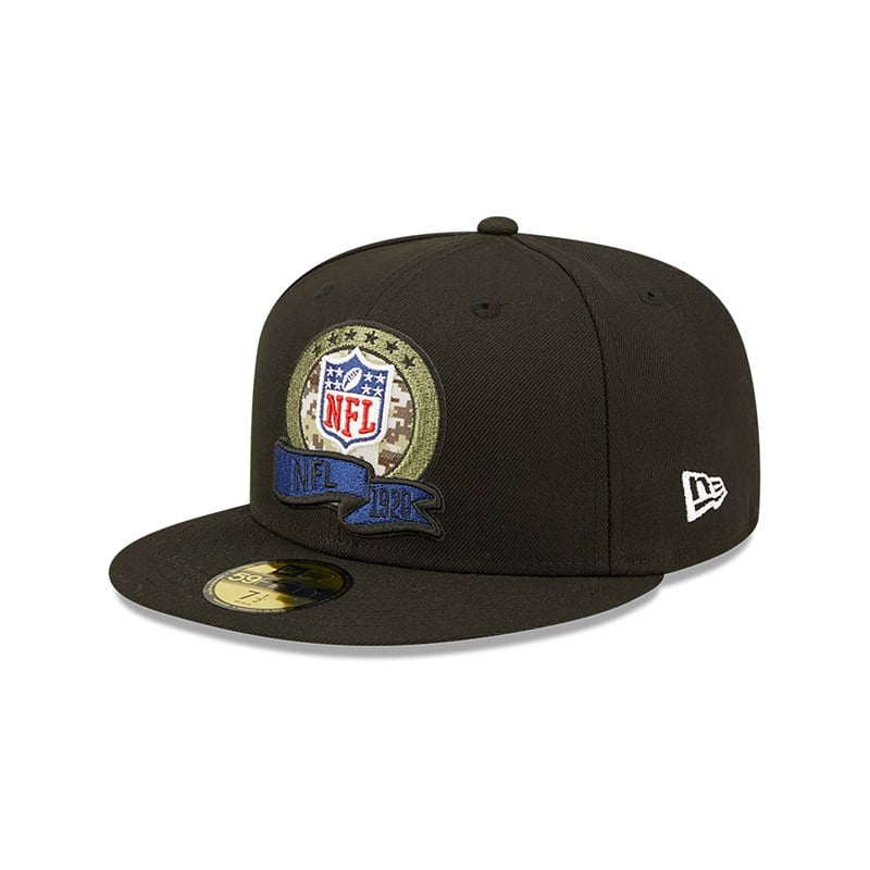 Black New Era NFL Official Logo NFL Salute To Service Fitted Cap 59fifty | OUKI62794