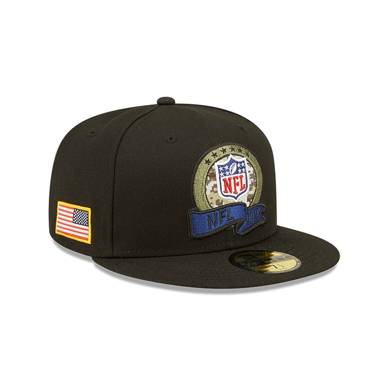 Black New Era NFL Official Logo NFL Salute To Service Fitted Cap 59fifty | OUKI62794