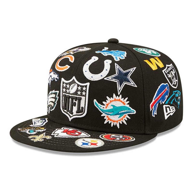 Black New Era NFL Team Logo Fitted Cap 59fifty | SJQH90375