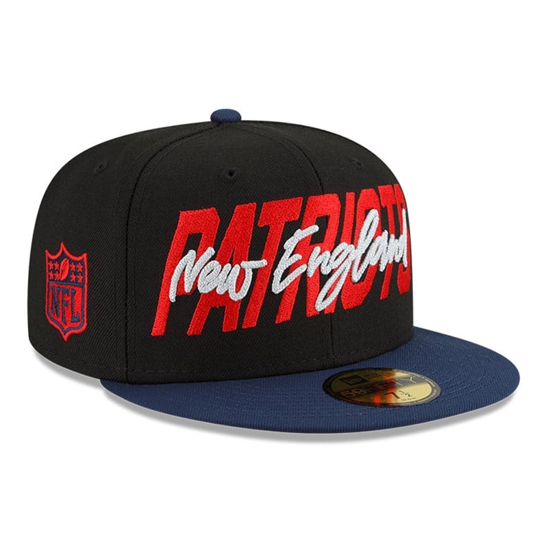 Black New Era New England Patriots NFL Draft Fitted Cap 59fifty | JHWD93684