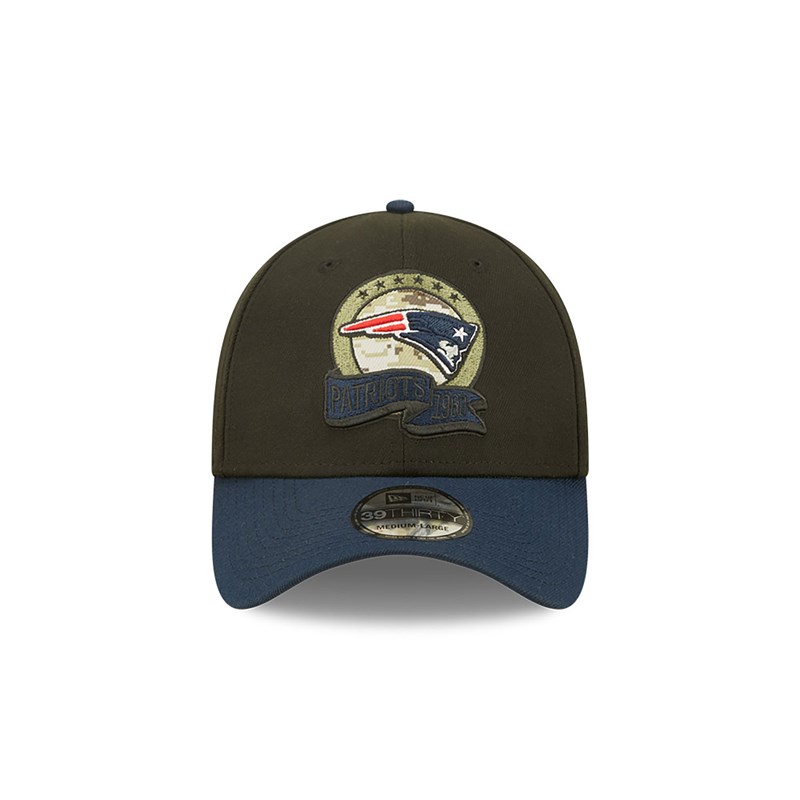 Black New Era New England Patriots NFL Salute To Service Stretch Fit Cap 39thirty | JMEV95407