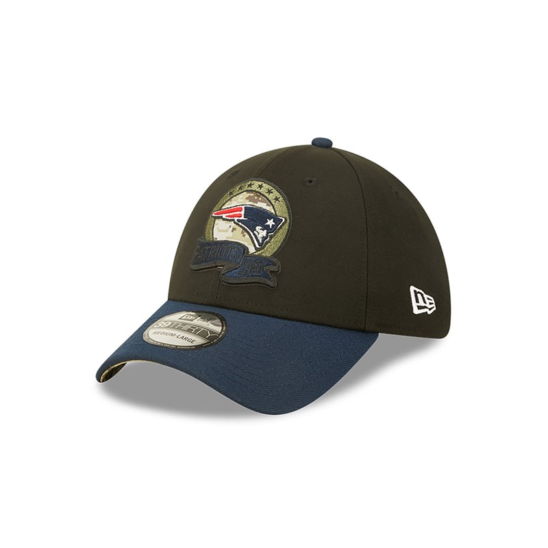 Black New Era New England Patriots NFL Salute To Service Stretch Fit Cap 39thirty | JMEV95407