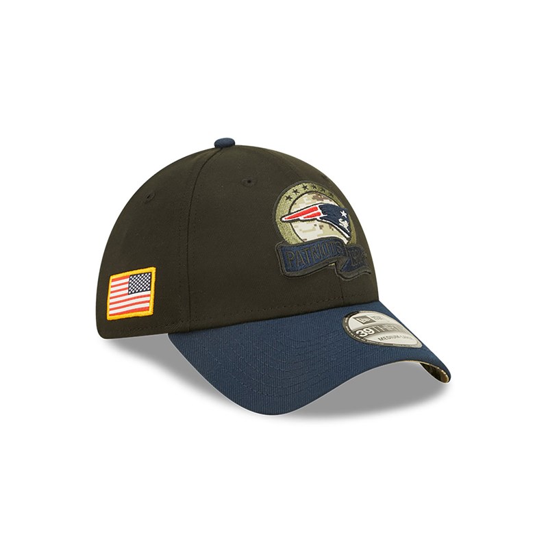 Black New Era New England Patriots NFL Salute To Service Stretch Fit Cap 39thirty | JMEV95407