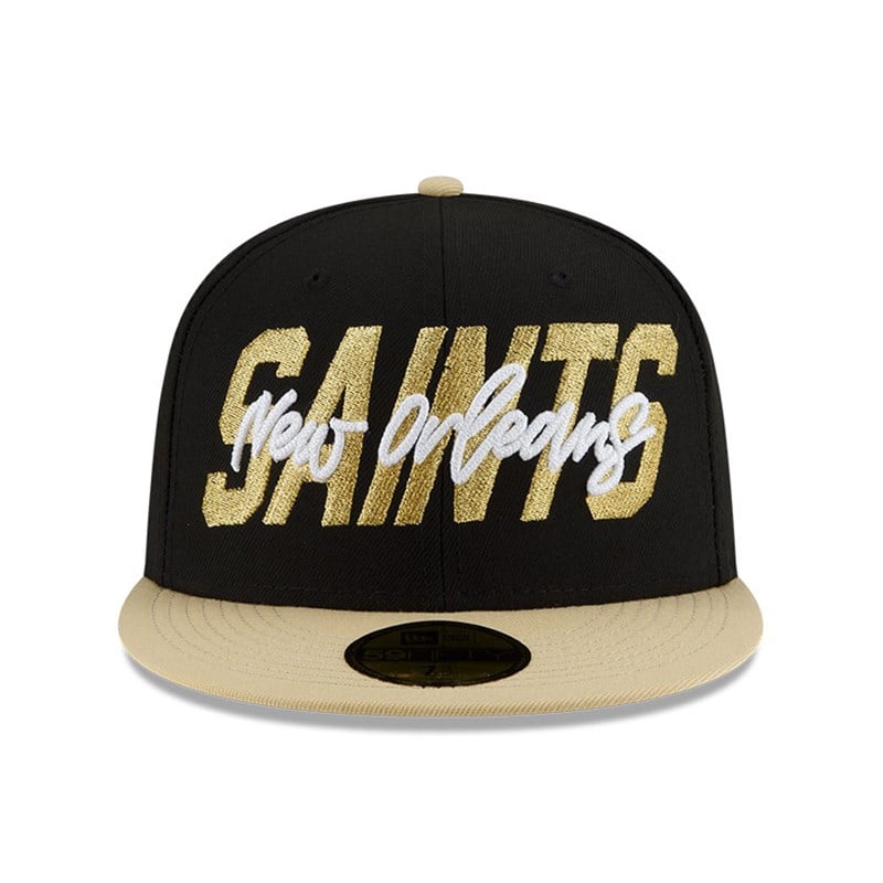 Black New Era New Orleans Saints NFL Draft Fitted Cap 59fifty | HAIV78102