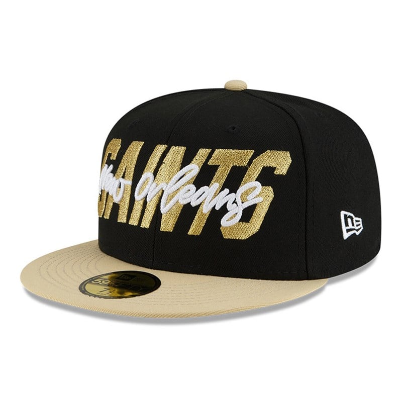 Black New Era New Orleans Saints NFL Draft Fitted Cap 59fifty | HAIV78102